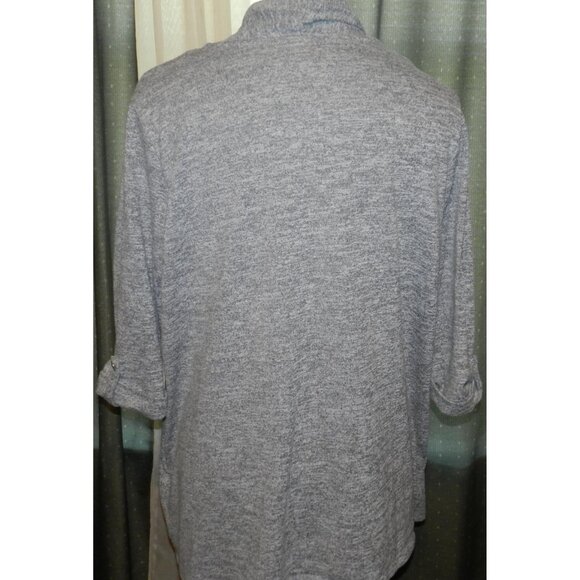 Faded Glory size 22W / 24W layered Fall blouse stretch blend gray plus size - Picture 2 of 5